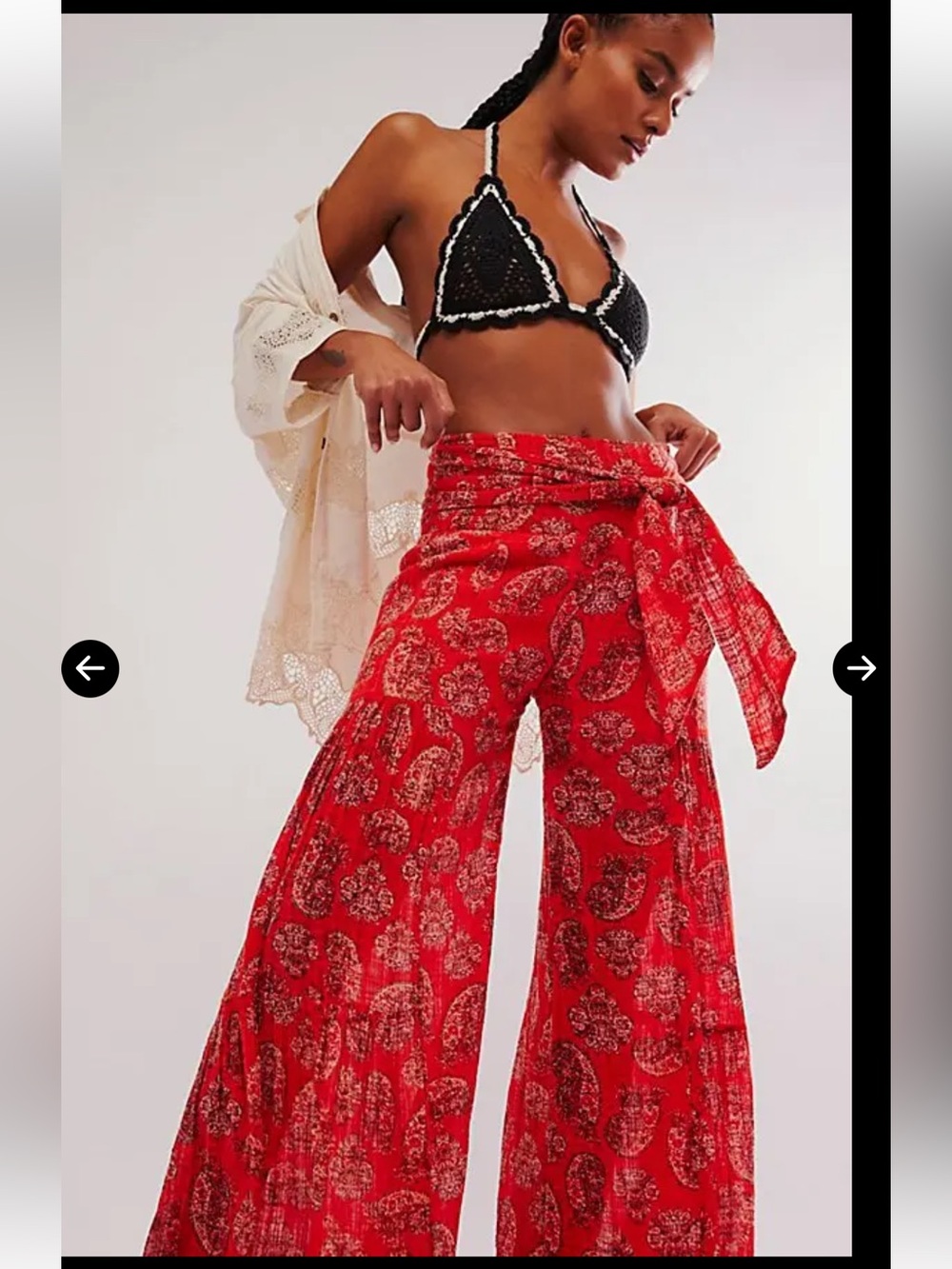 NWOT Free People FP One Good Day Printed Wide-Leg Trousers / XS